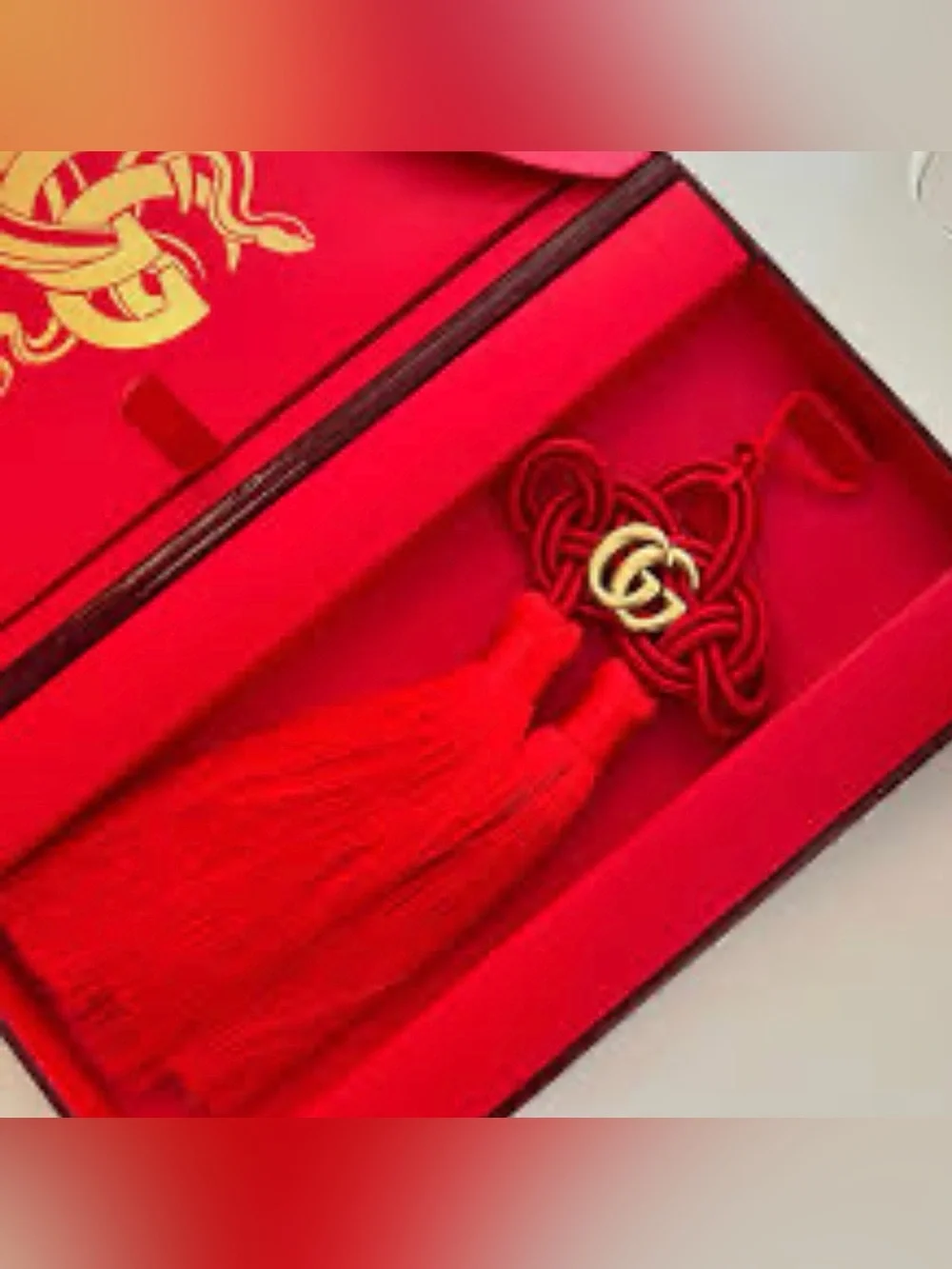 Gucci Red Double G Tassel Charm - NIB